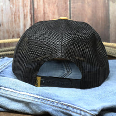 HOOEY O Classic trucker hat side view shows two-tone tan and black for easy styling with neutrals.