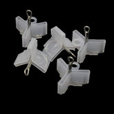 Cover image showing 100-pack of transparent hook bonnets for treble hooks