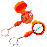 Hook-Eze knot tying tool orange with hook cover