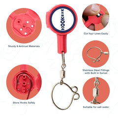 Angler using HOOK-EZE knot tool to tie a knot