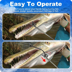 One-handed operation with push/pull hook remover