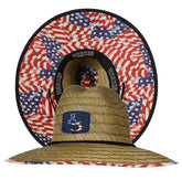 Hook & Tackle American Lifeguard straw hat with front patch for sun protection