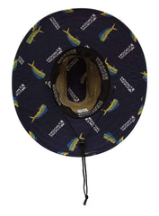 Hook & Tackle Mahi Mahi Lifeguard chin strap secures fit on windy days.