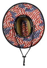 Hook & Tackle straw hat with adjustable chin strap for secure fit