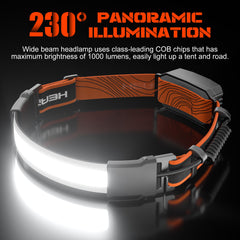 Hopedone headlamp front light modes offer versatility for early morning runs.