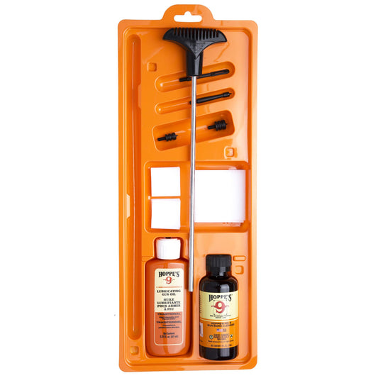 Hoppe's No. 9 cleaning kit with aluminum rod in clamshell packaging