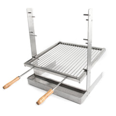 HORESTKIT portable camping grill assembly enables quick outdoor setup for grilling.