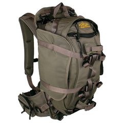 Horn Hunter Full Curl Light Frame Combo Backpack in stone, treestand-ready with quick-access compartments.