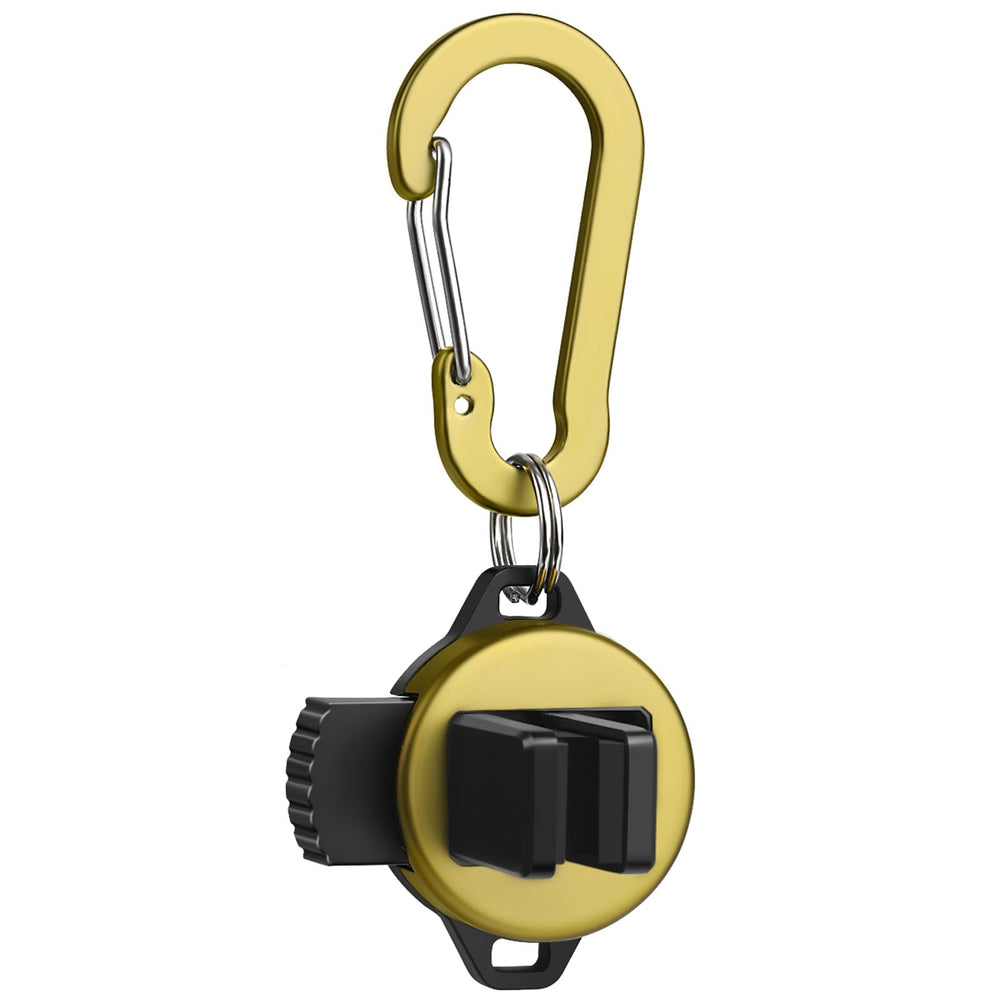 Hosenk wearable fishing rod clip attached to a jacket in olive green