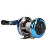 Hoseten solid bait casters reel close-up of smooth handle for comfortable grip.