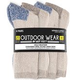HOT FEET 4-Pack Work Socks navy gray pack shows durable daily wear
