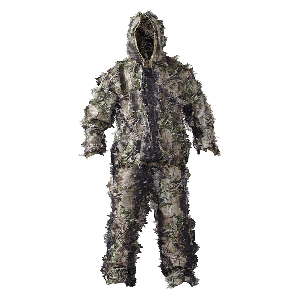 HOT SHOT leafy 2pc suit jacket in woodland camo for stealthy treestand hunts.