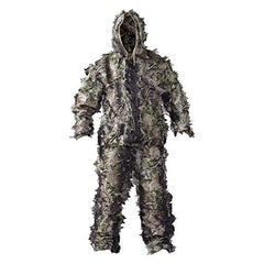 HOT SHOT leafy 2pc suit woodland camo jacket for lightweight concealment.