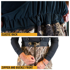 Hot Shot shoulder-strap detail highlights secure fit and unrestricted movement.