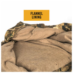 HOT SHOT men's flannel-lined camo pants waistband elastic for layered comfort.