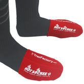 Hot Sockee toe warmers inside shoes provide cozy warmth for cold days.