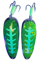 HOT UV & Glow Premium Magnum King Chinook Salmon Trolling Spoons Green – image 1