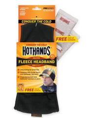 HotHands Heatmax headband with pocket close-up showing warmers held in place for extended outdoor warmth