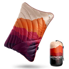 Hotkoko camping pillow soft cover closeup highlighting comfortable support.