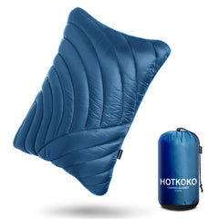 Hotkoko camping pillow soft-fiber closeup offers plush comfort for outdoor rest.