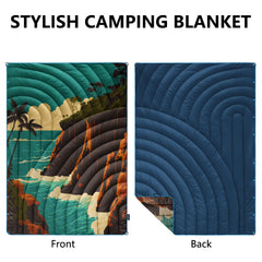 Hotkoko camping blanket waterproof coating protects from dust and damp.