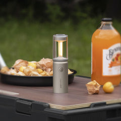 HOTO lightweight camping lantern back view highlights portable backpack readiness.