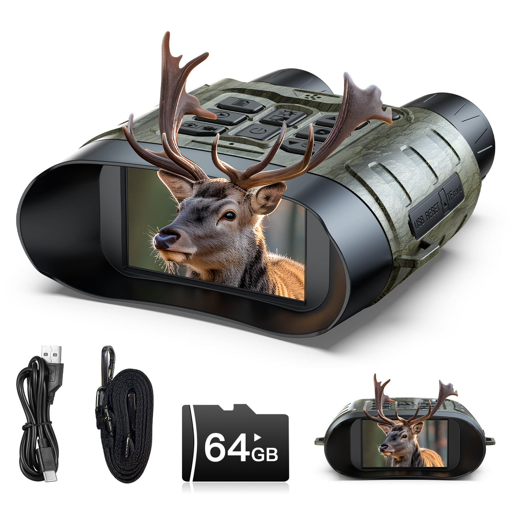 HOTPEAK night vision goggles front view offering crisp nighttime clarity for wildlife observation.