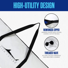 Houseables fish bag folded-compact-storage for easy stowaway.