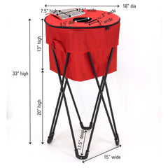Household Essentials 2170-1 standing ice cooler red, lid open, easy filling