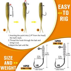 Jig head attached to swimbait for hovering action