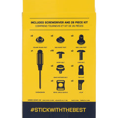 Howies kit components laid out for fast on-site helmet repairs during practice.