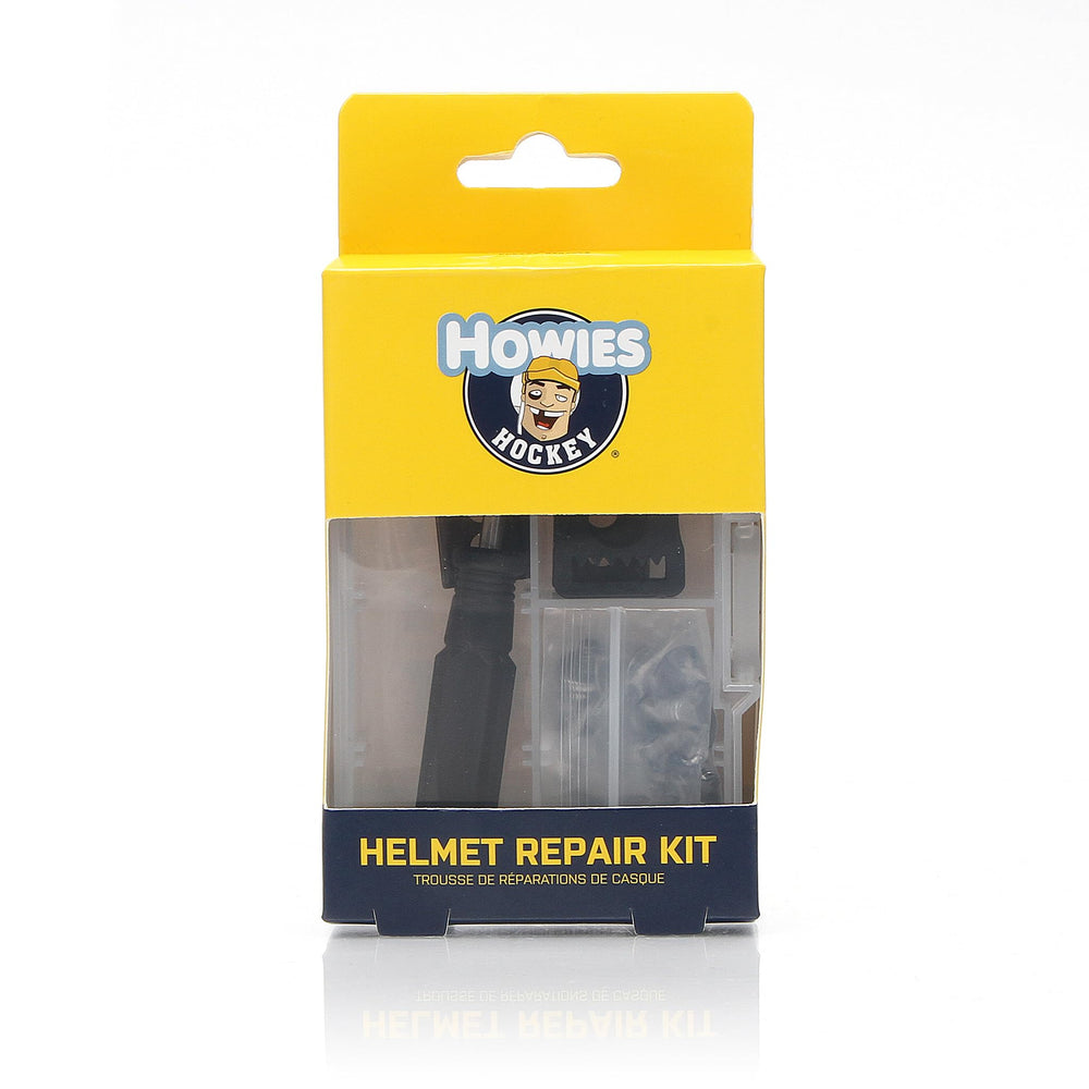 Howies helmet repair kit pack with screwdriver for quick game-day fixes.