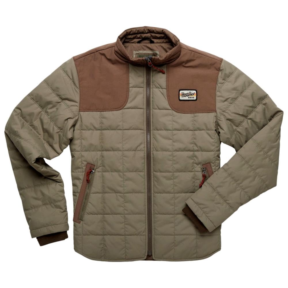 Howler Brothers Merlin Jacket front view in Mountain Green Teak, ready for light rain protection.