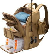 Hp Hope Fishing Backpack with Rod Holders and Cooler in Khaki