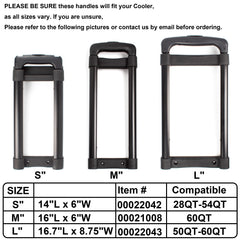 HQAPR cooler handle replacement side view ready to restore Island Breeze roller cooler