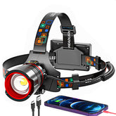 Hqdz-td headlamp 90000lumens brightness enhances night visibility for camping.