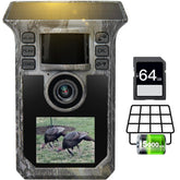 Hrivcam trail camera captures 4K video and 64MP photos for sharp wildlife moments.