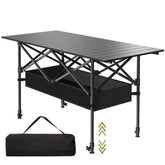 Hsundries 4FT folding camping table folded for compact transport, ideal for quick outdoor meals
