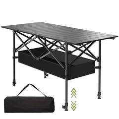 Hsundries 4FT folding camping table folded for compact transport, ideal for quick outdoor meals