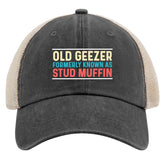 huesdeaw old geezer stud muffin trucker hat for bold outdoorsy style