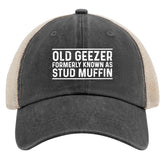 Huesdeaw Old Geezer trucker hat back mesh for summer comfort