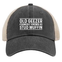 Huesdeaw Old Geezer trucker hat back mesh for summer comfort