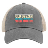 Huesdeaw Old Geezer trucker hat gray with vintage vibe for casual wear
