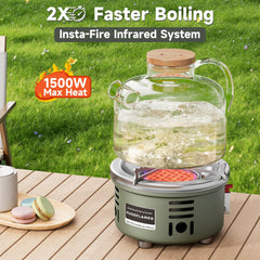 HUGEFLAMES portable camping stove 1500W for fast outdoor meals