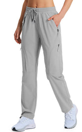 Hugut women's hiking pants fabric closeup showing quick-dry breathability for all-day comfort