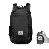 HUIOP backpack folded compact fits pocket for easy travel.