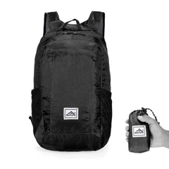 HUIOP backpack folded compact fits pocket for easy travel.
