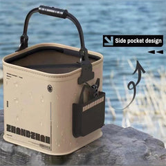 HUIOP large-capacity bucket holds fish, water, or supplies for outings.