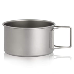HUIOP titanium bowl with extended handles for a firm grip while serving.
