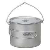 HUIOP titanium pot 750ml with clear graduation marks for precise measurement.
